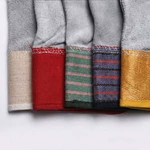 Gants de travail en cuir de vachette de qualité supérieure, résistants à la chaleur et à l'abrasion, pour la construction, avec poignets caoutchoutés - Product Image 5
