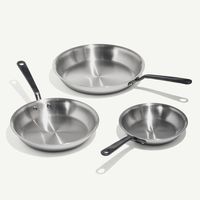 Ensemble de trois woks personnalisés en acier inoxydable, revêtement céramique antiadhésif nid d'abeille à trois couches, fond en cuivre, poêle à gaz extérieure