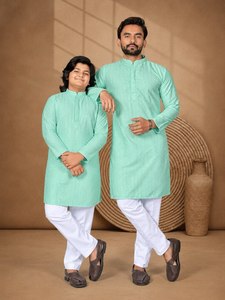 <b>Men's</b> Rayon Chikankari Embroidered <b>Kurta</b> <b>Pajama</b> Set Traditional Indian Ethnic Wear - Product Image 1