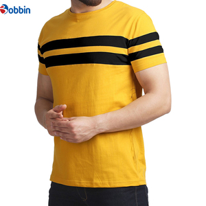 Camiseta de moda para hombre, diseño único, nueva camiseta informal para hombre, moda de verano, camiseta de manga corta a rayas con cuello redondo y color sólido - Product Image 2