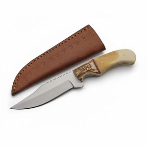 Hunting <b>Knife</b> 8.75 Inch - Camping <b>Knife</b> with <b>Bone</b>/Stag <b>Handle</b>, Filework Spine, Stainless Steel Blade & Sheath - Pocket <b>Knife</b> - Product Image 6