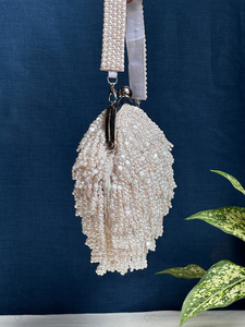 Pochette de soirée indienne de luxe à franges de perles, ornée de perles, avec cadre métallique, pour mariée et femme, pour mariage - Product Image 5