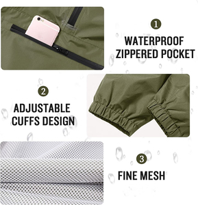 Chaqueta Cortavientos de Alta Calidad para Hombre, Estilo Anorak con Capucha y Media Cremallera, Personalizable, de Nailon, para Primavera - Product Image 4