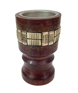 เชิงเทียนไม้แฮนด์เมดงานฝีมืออินเดียที่ไม่ซ้ำกันสำหรับเทียนหอมของขวัญตกแต่งบ้านสำหรับคริสต์มาสขอบคุณพระเจ้า Diwali - Product Image 1