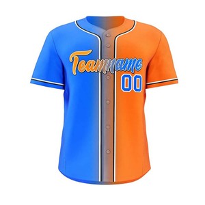 Maillot de baseball 100 % polyester fabriqué au Pakistan, sublimation, rayures fines sur le devant, bouton personnalisé avec votre design. - Product Image 2