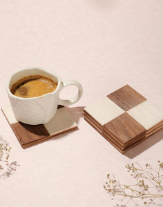 Ensemble de sous-verres carrés classiques en bois de noyer, personnalisables, écologiques, lavables, vierges, pour thé, café et boissons, épaisseur 40 mm - Product Image 5
