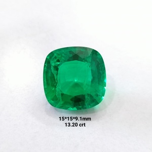 Esmeraldas cultivadas en laboratorio, corte cojín, color verde, gemas sueltas de calidad premium para la fabricación de joyería, a precio de mayoreo. - Product Image 4