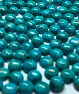 Cabujones redondos de turquesa Mohave de 6 mm listos para usar para la fabricación de anillos y colgantes de plata de ley, fabricante de gemas de turquesa para bricolaje - Product Image 2