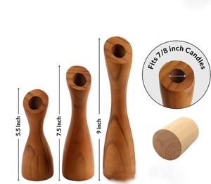 เชิงเทียนไม้ตกแต่งห้องนั่งเล่น งานฝีมือทำมือ ของขวัญ ของตกแต่งโรงแรมร้านอาหาร ขายส่งจำนวนมาก คุณภาพส่งออก - Product Image 6