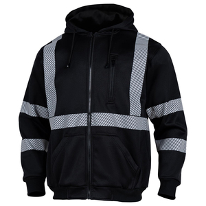 High Quality <b>Reflective</b> ANSI Class 1 Waterproof Safety Workwear Zipper Hoodie <b>Jackets</b> <b>Men</b> Security Long Sleeve Construction - Product Image 1