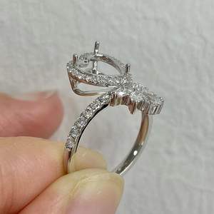 แหวนเพชรรูปหัวใจ เพชรเลี้ยงในห้องปฏิบัติการ แหวนเพชรเรียบหรู แหวนหมั้นดีไซน์คลาสสิก ทองคำแท้ 14k เครื่องประดับชั้นดี - Product Image 3