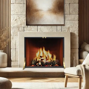 Protector de Chimenea Metálico Moderno de Dos Tonos, Protector de Chispas Independiente, Malla Resistente al Calor, Diseño Minimalista - Product Image 4