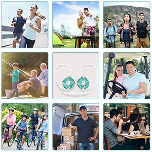 พัดลมคล้องคอแบบพกพา เงียบพิเศษ แบตเตอรี่ 2600mAh ปรับความเร็วได้ 6 ระดับ ลมแรง ใช้งานได้แบบแฮนด์ฟรี 3 ใบพัด ชาร์จผ่าน USB - Product Image 2