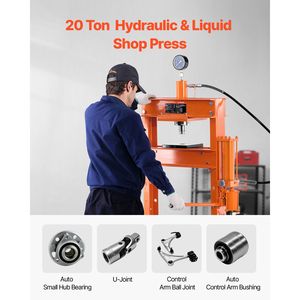 Pressa Idraulica da Officina da 20 Tonnellate con Piastra di Pressione Pneumatica Regolabile e Cuscinetto Centrale per Garage e Officine - Product Image 2