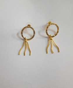Boucles d'oreilles pendantes à pompons en laiton plaqué or, style bohème tendance, pour femme, bijoux de fête, cadeau - Product Image 1
