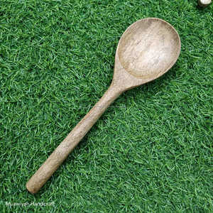 Juego de utensilios de cocina de madera de acacia natural, espátulas y cucharas de madera compatibles para cocinar, con forma y logotipo personalizados. - Product Image 4