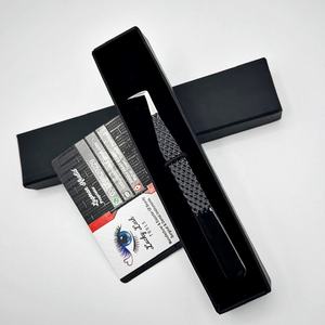 Pince à cils premium à 90 degrés, pointe en fibre noire personnalisée, marque privée, en acier inoxydable, pour volume, durable, LUCKY - Product Image 2