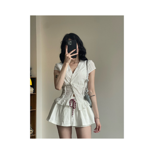 Jupe taille haute pour femme de haute qualité, respirante, écologique, avec bande élastique extensible et short intégré, coupe ample et oversize - Product Image 6