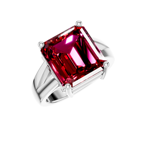 Lujoso anillo de declaración de oro sólido de 14K y 18K para mujer, estilo clásico, corte esmeralda, piedras preciosas de rubí Natural, venta al por mayor para boda - Product Image 5