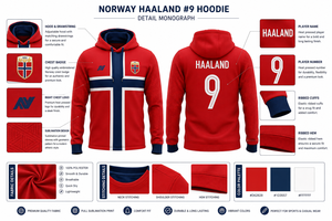 Sudadera con Capucha Inspirada en el Fútbol de Noruega, Sudadera Deportiva de Alto Rendimiento, Prenda Informal con Capucha y Estampado Personalizado - Product Image 6