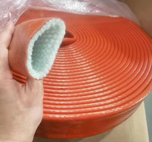 Manchon en fibre de verre ignifuge et résistant à la chaleur avec revêtement en caoutchouc silicone, homologué 600V - Product Image 1