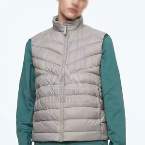 Gilet matelassé léger et personnalisé pour homme, décontracté, respirant, écologique, à séchage rapide, sans manches, chaud, pliable, avec fermeture éclair - Product Image 4