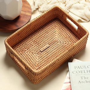 Bandeja de Mimbre Tejida a Mano, Precio Razonable, Superventas, Tamaño Personalizado, Decoración de Mesa, Utensilios de Cocina, Uso Multipropósito - Product Image 2