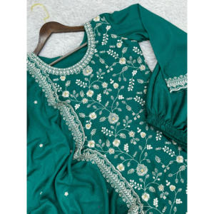 Ready-Made 3-Piece Indian and Pakistani <b>Kurti</b> with Plazzo and Dupatta Launching Stylish Set - Product Image 3