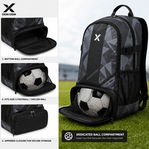 Sac à dos de sport personnalisé pour football avec compartiment pour ballon, poche pour chaussures, en Oxford 600D, pour entraînement, gym, voyage, OEM ODM - Product Image 5