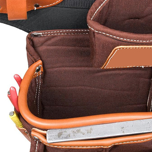 Adjustable Premium Leather Heavy Duty Detachable <b>Tool</b> Bag for Electrician Carpenter Handyman Woodworker Construction <b>Tools</b> <b>Belt</b> - Product Image 5