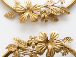 Decorative Flower Accent Gold Wall Mirror F\Suitable For Hallway And Lobby Creates Eye Catching Wall Statement From India - Product Image 4