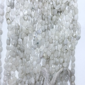 Natural <b>Rainbow</b> Moonstone Handwork Oval Shape Smooth Gemstone Beads Strand for Jewelry Making 16 Inches - Product Image 4