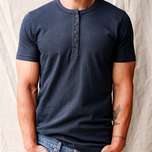 T-shirts en jersey personnalisés à manches courtes en coton biologique tricoté, respirants et surdimensionnés pour hommes, été - Product Image 1