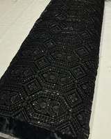 Tissu de luxe brodé de perles, dentelle perlée pour robes de mariée, robes de soirée, vêtements de mode de boutique, pour acheteurs mondiaux