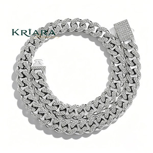 men's And Women's Moissanite <b>Statement</b> <b>Necklace</b> Round Brilliant Cut Design S925 Silver Luxury Jewelry - Product Image 3