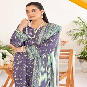 Trajes de mujer de tres piezas con bordado elegante pakistaní indio hermosa colección de tela de vestido VARSHA para niñas - Product Image 1