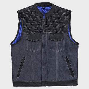 Chaleco MC Club Estilo Denim y Cuero Thunder Biker para Motocicleta - Product Image 1