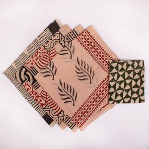 Ensemble de bandanas Bagru imprimés en coton faits à la main, élégants et luxueux, style bohème indien, pour le cou et les cheveux, Craftjaipur - Product Image 4