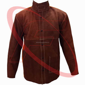 Chaqueta de Soldadura Unisex Ecológica de la Mejor Calidad con Mangas y Pechera de Cuero Vacuno, Tallas y Logotipo Personalizables - Product Image 3