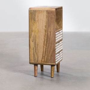 Vandana Amber Core mango wood nightstand with 3 <b>drawers</b> - Product Image 4