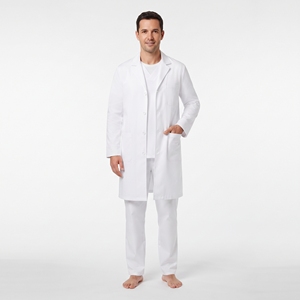 Bata de Laboratorio Blanca de Algodón para Hombre, Manga Larga, Ropa de Trabajo Médica, Uniforme de Hospital para Doctores, Estudiantes y Laboratorios - Product Image 1