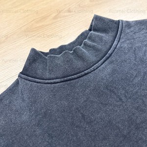 เสื้อสเวตเชิ้ตแขนยาวสีน้ำเงินเข้มสำหรับผู้ชาย ทรงครอป คอโอ ทรงปกติ สวมใส่สบาย ผ้าฝ้ายแท้ 100% เป็นมิตรต่อสิ่งแวดล้อม ไม่มีลาย - Product Image 5