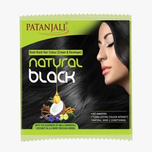 Crème colorante pour cheveux noirs naturels Patanjali Kesh Kanti avec activateur pour une coloration facile des cheveux - Product Image 1