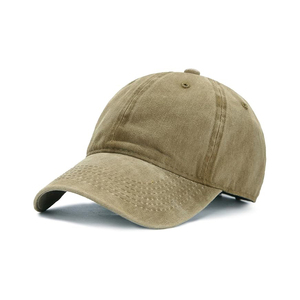 Casquette de baseball 5 panneaux vert olive délavé effet vieilli, style vintage, en coton uni, ajustable, respirante, imperméable, satinée, unisexe - Product Image 1