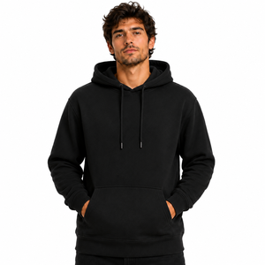 Sweat-shirt polaire premium uni à col ras du cou, coupe ajustée, manches classiques, poche kangourou, vierge, pour tenue d'équipe, sportswear décontracté et streetwear - Product Image 5