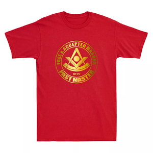 เสื้อยืดฟรีเมสันสั่งทำคุณภาพสูง รุ่นใหม่ลิมิเต็ด 'We Meet Upon the Level' แขนสั้น ผลิตจากโพลีเอสเตอร์/คอตตอน - Product Image 6