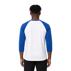 เสื้อยืดแขนสามส่วนคอกลมสีขาวน้ำเงิน Royal Blue สำหรับผู้ชาย ลายกราฟิกตัวอักษรกรีก แบรนด์ Phi Beta Sigma เหมาะสำหรับสวมใส่ในชีวิตประจำวัน - Product Image 2
