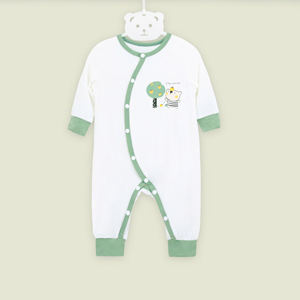 Combinaison bébé à manches longues avec fermeture latérale en bambou et élasthanne, tricot doux, unisexe - Product Image 3