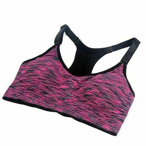 Women's Red Marble Print Racerback Sports <b>Bra</b> Medium Support <b>Stretch</b> Fit Workout Top - Product Image 3