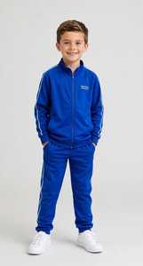 ชุดวอร์มซิปสีน้ำเงิน เสื้อแจ็คเก็ตคอตั้งทรงปกติ สไตล์สปอร์ต - Product Image 1